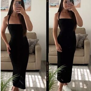 Black Bodycon Midi Dress